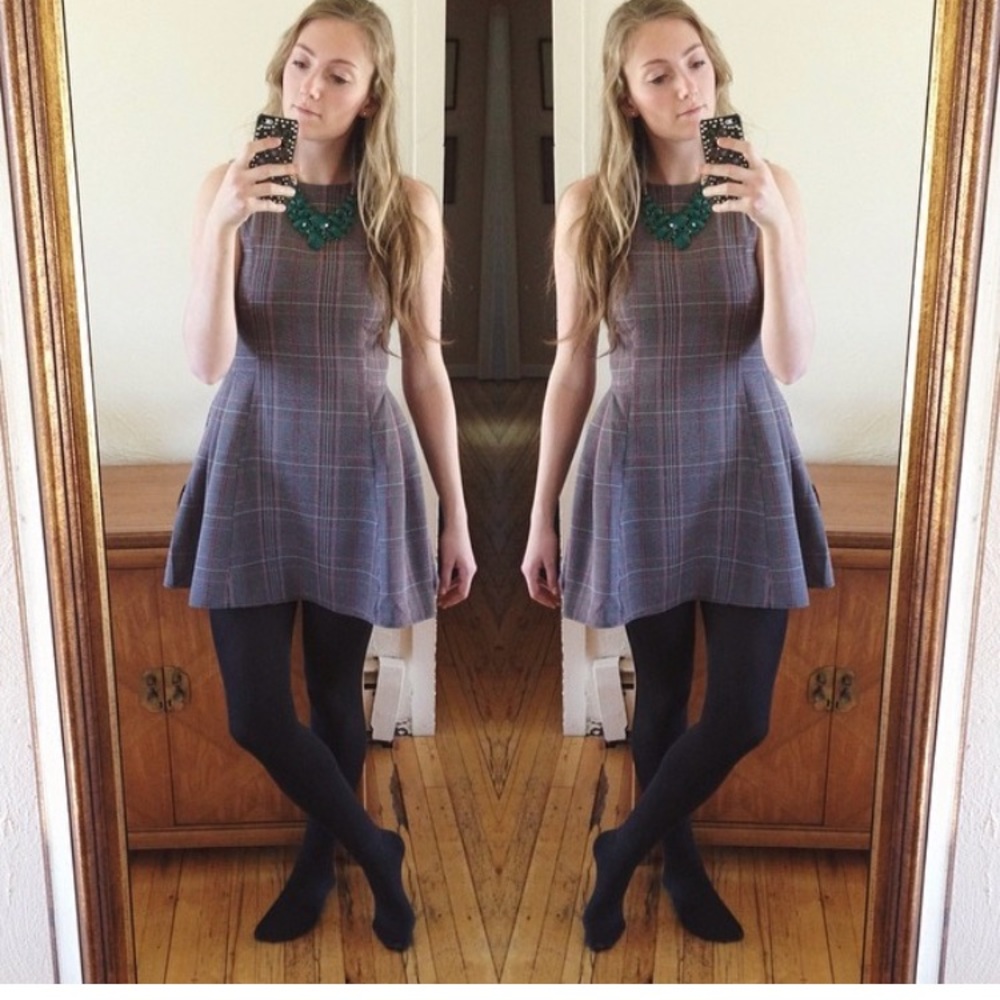 LF plaid A line dress
